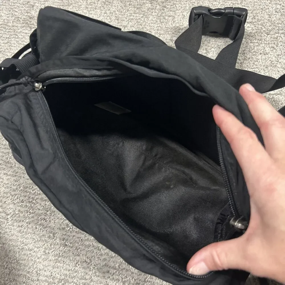 The North Face Lumbar Pack Black Hiking Waist Bag Dual Bottle Holders Adjustable